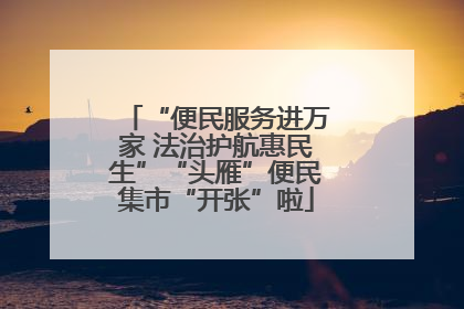“便民服务进万家 法治护航惠民生”“头雁”便民集市“开张”啦