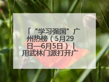 “学习强国”广州热榜（5月29日—6月5日）丨用武林门派打开广州龙舟江湖
