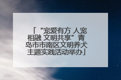 “宠爱有方 人宠相融 文明共享”青岛市市南区文明养犬主题实践活动举办