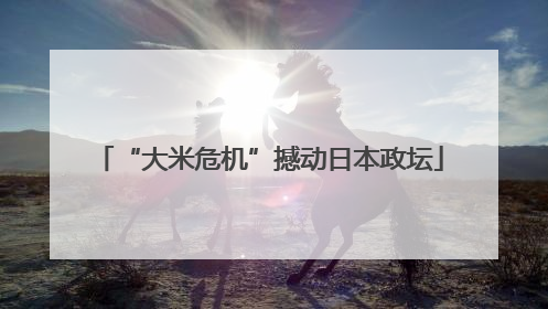 “大米危机”撼动日本政坛