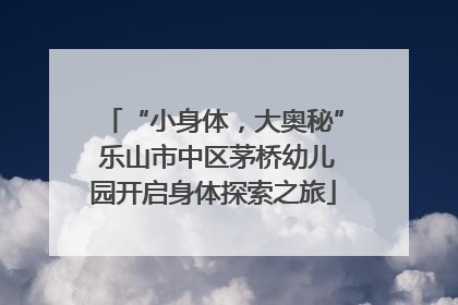 “小身体，大奥秘” 乐山市中区茅桥幼儿园开启身体探索之旅