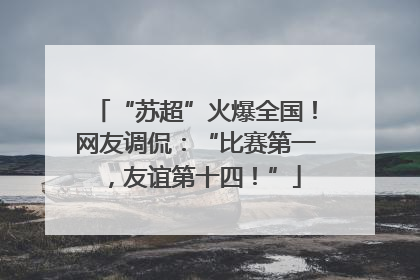 “苏超”火爆全国！网友调侃：“比赛第一，友谊第十四！”