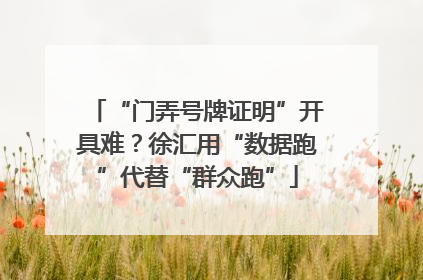 “门弄号牌证明”开具难？徐汇用“数据跑”代替“群众跑”