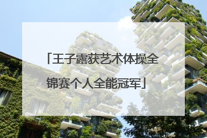 王子露获艺术体操全锦赛个人全能冠军