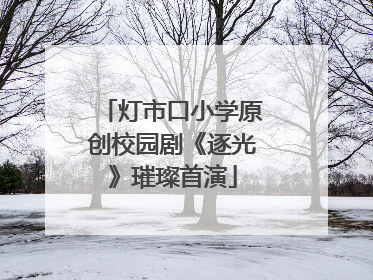 灯市口小学原创校园剧《逐光》璀璨首演