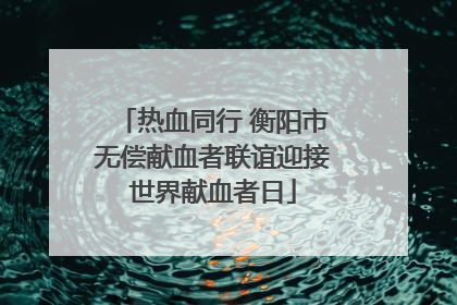 热血同行 衡阳市无偿献血者联谊迎接世界献血者日