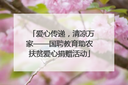 爱心传递，清凉万家——国聘教育助农扶贫爱心捐赠活动