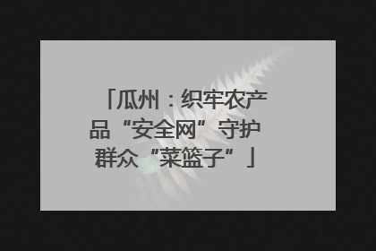 瓜州：织牢农产品“安全网”守护群众“菜篮子”