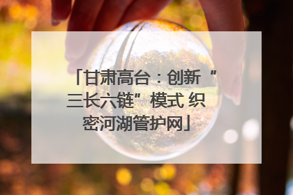 甘肃高台：创新“三长六链”模式 织密河湖管护网