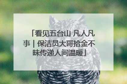 看见五台山 凡人凡事｜保洁员大哥拾金不昧传递人间温暖