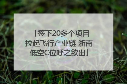 签下20多个项目 拉起飞行产业链 浙南低空C位呼之欲出