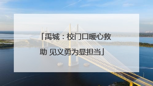 禹城：校门口暖心救助 见义勇为显担当