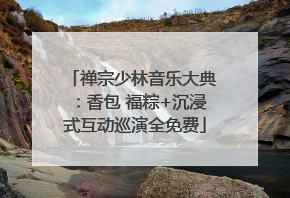 禅宗少林音乐大典：香包 福粽+沉浸式互动巡演全免费