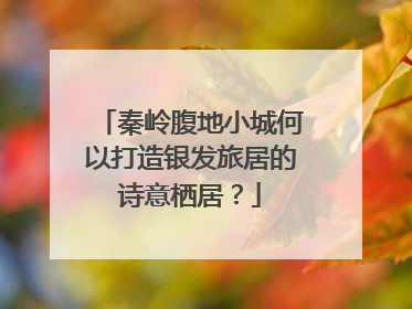 秦岭腹地小城何以打造银发旅居的诗意栖居？