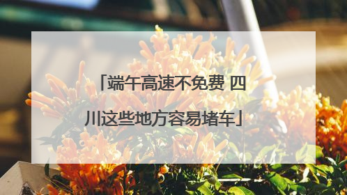 端午高速不免费 四川这些地方容易堵车