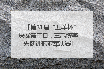 第31届“五羊杯”决赛第二日，王禹博率先挺进冠亚军决赛