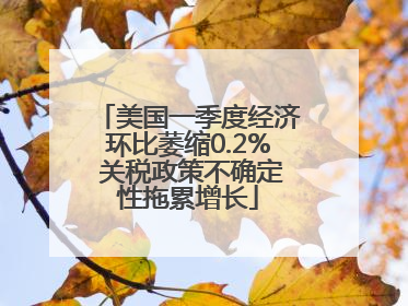 美国一季度经济环比萎缩0.2% 关税政策不确定性拖累增长