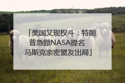 美国又现权斗：特朗普急撤NASA提名 马斯克亲密盟友出局
