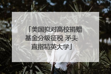 美国拟对高校捐赠基金分级征税 矛头直指精英大学