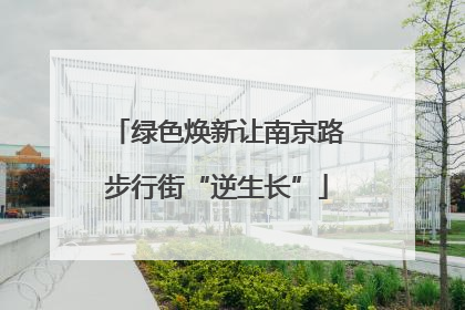 绿色焕新让南京路步行街“逆生长”