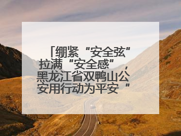 绷紧“安全弦”拉满“安全感”，黑龙江省双鸭山公安用行动为平安“加码”