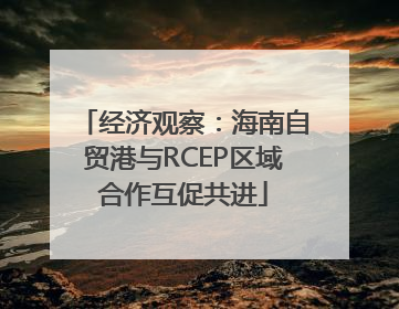 经济观察：海南自贸港与RCEP区域合作互促共进