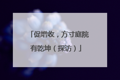促增收，方寸庭院有乾坤（探访）