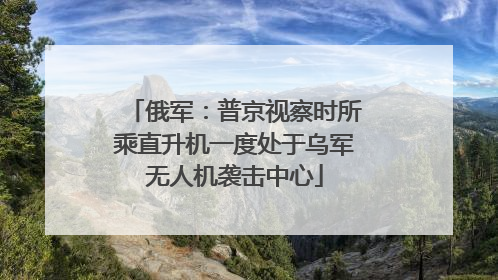 俄军：普京视察时所乘直升机一度处于乌军无人机袭击中心