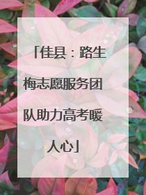 佳县：路生梅志愿服务团队助力高考暖人心