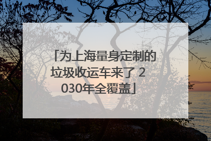 为上海量身定制的垃圾收运车来了 2030年全覆盖