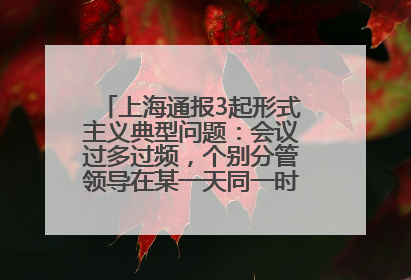 上海通报3起形式主义典型问题：会议过多过频，个别分管领导在某一天同一时段需参加3个会议