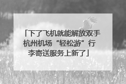 下了飞机就能解放双手 杭州机场“轻松游”行李寄送服务上新了