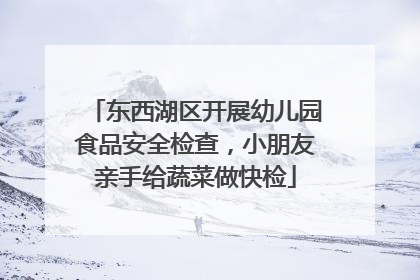 东西湖区开展幼儿园食品安全检查，小朋友亲手给蔬菜做快检