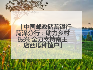 中国邮政储蓄银行菏泽分行：助力乡村振兴 全力支持南王店西瓜种植户