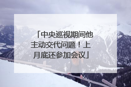 中央巡视期间他主动交代问题！上月底还参加会议