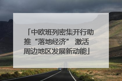中欧班列密集开行助推“落地经济” 激活周边地区发展新动能