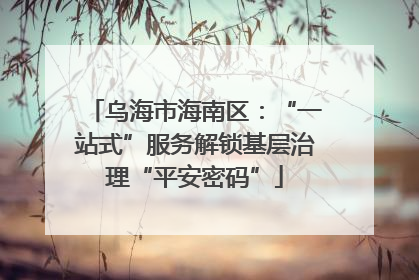 乌海市海南区：“一站式”服务解锁基层治理“平安密码”