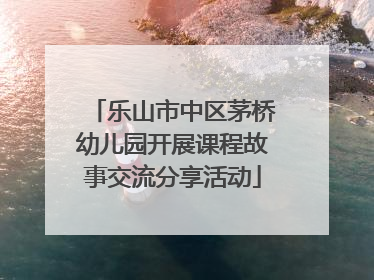 乐山市中区茅桥幼儿园开展课程故事交流分享活动