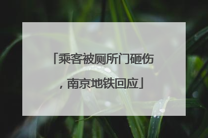 乘客被厕所门砸伤，南京地铁回应