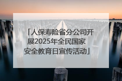 人保寿险省分公司开展2025年全民国家安全教育日宣传活动