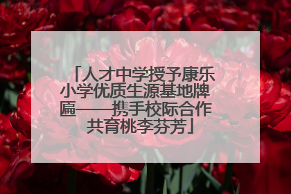 人才中学授予康乐小学优质生源基地牌匾——携手校际合作  共育桃李芬芳