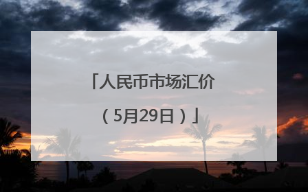 人民币市场汇价（5月29日）