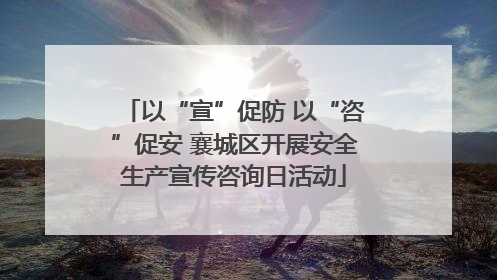 以“宣”促防 以“咨”促安 襄城区开展安全生产宣传咨询日活动