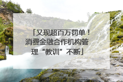 又现超百万罚单！消费金融合作机构管理“教训”不断