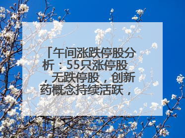 午间涨跌停股分析：55只涨停股，无跌停股，创新药概念持续活跃，昂利康6天4板，众生药业2连板