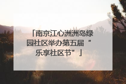 南京江心洲洲岛绿园社区举办第五届“乐享社区节”