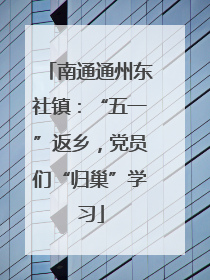 南通通州东社镇：“五一”返乡，党员们“归巢”学习