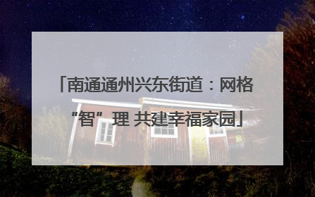 南通通州兴东街道：网格“智”理 共建幸福家园