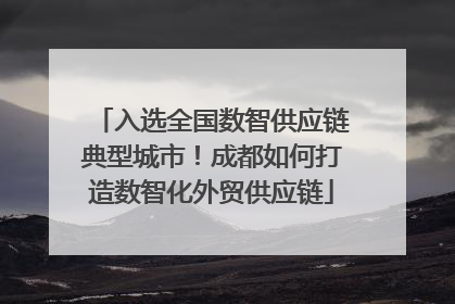 入选全国数智供应链典型城市！成都如何打造数智化外贸供应链