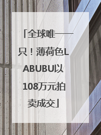 全球唯一一只！薄荷色LABUBU以108万元拍卖成交